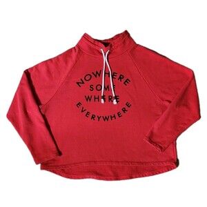 Forever 21 Sweatshirt Womens 1X Red  Spellout Novelty Mock Neck Pullover